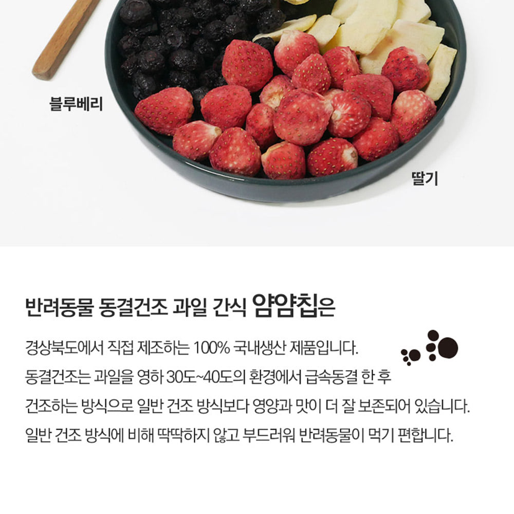 얌얌칩 강아지 야채칩 과일 블루베리 20g x 5봉